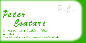 peter csatari business card