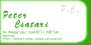 peter csatari business card